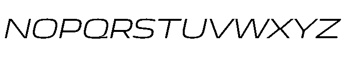 JTCyraxSans ExtendedLightItalic Instance Font UPPERCASE