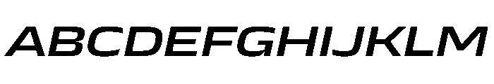 JTCyraxSans ExtendedSemiboldItalic Instance Font UPPERCASE