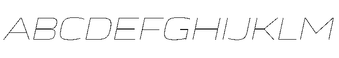 JTCyraxSans ExtendedThinItalic Instance Font UPPERCASE