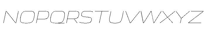 JTCyraxSans ExtendedThinItalic Instance Font UPPERCASE