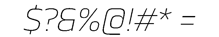 JTCyraxSans ExtralightItalic Font OTHER CHARS
