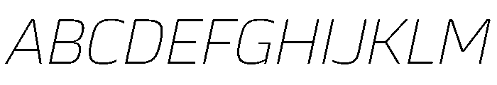 JTCyraxSans ExtralightItalic Font UPPERCASE