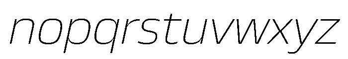 JTCyraxSans ExtralightItalic Font LOWERCASE