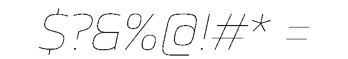 JTCyraxSans ThinItalic Font OTHER CHARS