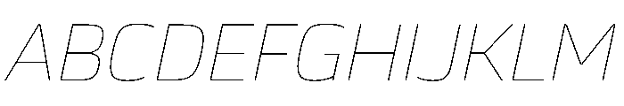 JTCyraxSans ThinItalic Font UPPERCASE