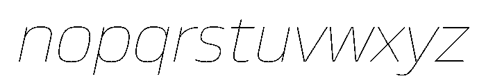 JTCyraxSans ThinItalic Font LOWERCASE
