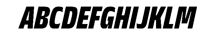 JTCyraxSansCondensed BlackItalic Font UPPERCASE