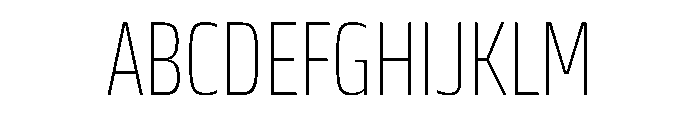 JTCyraxSansCondensed Extralight Font UPPERCASE