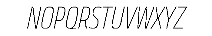 JTCyraxSansCondensed ExtralightItalic Font UPPERCASE