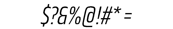 JTCyraxSansCondensed LightItalic Font OTHER CHARS