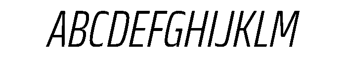 JTCyraxSansCondensed LightItalic Font UPPERCASE