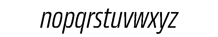 JTCyraxSansCondensed LightItalic Font LOWERCASE