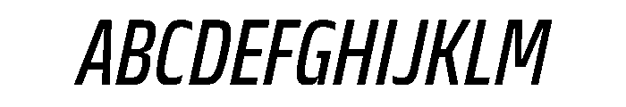 JTCyraxSansCondensed RegularItalic Font UPPERCASE
