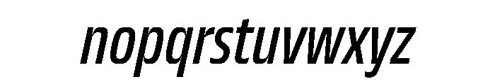 JTCyraxSansCondensed RegularItalic Font LOWERCASE