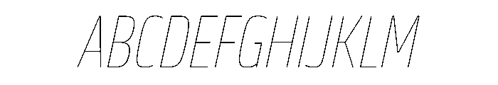 JTCyraxSansCondensed ThinItalic Font UPPERCASE