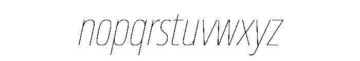 JTCyraxSansCondensed ThinItalic Font LOWERCASE