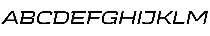 JTCyraxSlab ExtendedRegularItalic Instance Font UPPERCASE