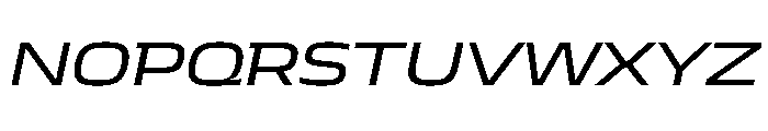 JTCyraxSlab ExtendedRegularItalic Instance Font UPPERCASE