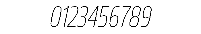 JTCyraxSlabCondensed ExtralightItalic Font OTHER CHARS