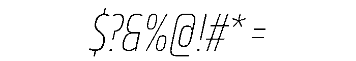 JTCyraxSlabCondensed ExtralightItalic Font OTHER CHARS