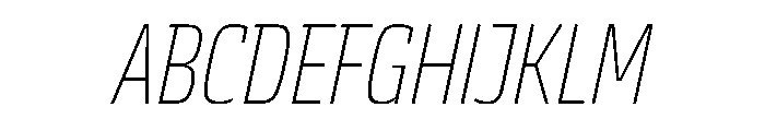 JTCyraxSlabCondensed ExtralightItalic Font UPPERCASE
