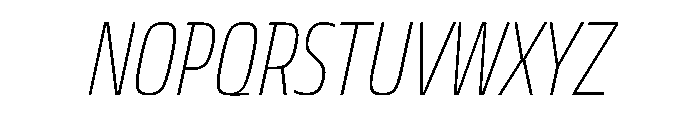 JTCyraxSlabCondensed ExtralightItalic Font UPPERCASE