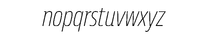 JTCyraxSlabCondensed ExtralightItalic Font LOWERCASE