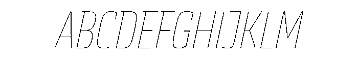 JTCyraxSlabCondensed ThinItalic Font UPPERCASE