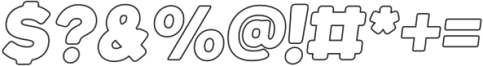 Jumbodron Bold Outline Italic otf (700) Font OTHER CHARS