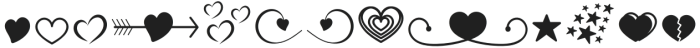 Justica Tail Heart Doodle otf (400) Font UPPERCASE