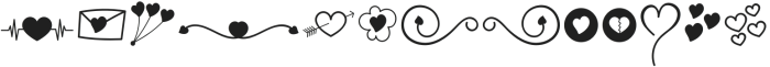 Justica Tail Heart Doodle otf (400) Font UPPERCASE