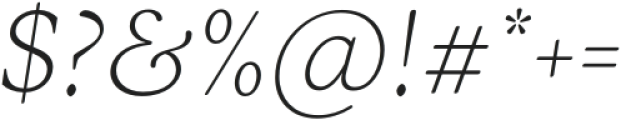 Justinia-Italic otf (400) Font OTHER CHARS