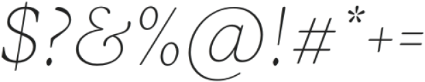Justinia Light Italic otf (300) Font OTHER CHARS