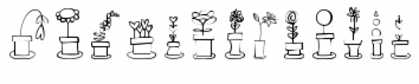 Just Flower Pots Font UPPERCASE
