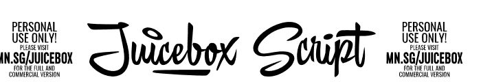 Juicebox Script PERSONAL USE Regular Font OTHER CHARS