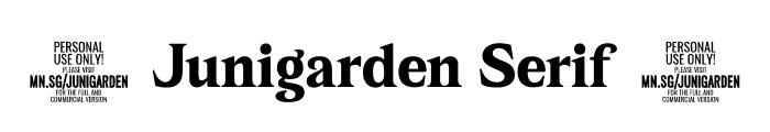 Junigarden Serif PERSONAL USE Regular Font OTHER CHARS