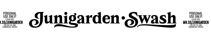 Junigarden Swash PERSONAL USE Regular Font OTHER CHARS