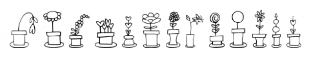 Just Flower Pots Regular Font UPPERCASE
