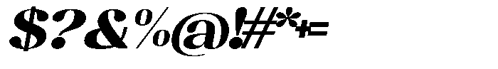 Juligraf Sans Black Exp Italic Font OTHER CHARS