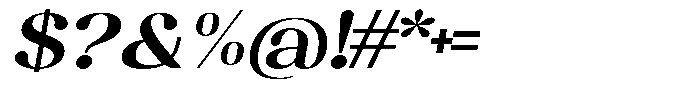 Juligraf Sans Bold Exp Italic Font OTHER CHARS