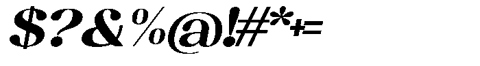 Juligraf Sans Extra Bold Exp Italic Font OTHER CHARS