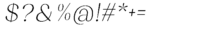 Juligraf Sans Extra Light Italic Font OTHER CHARS