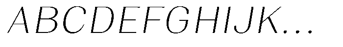 Juligraf Sans Extra Light Sem Exp Italic Font UPPERCASE
