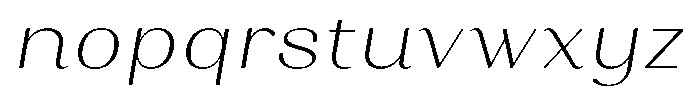 Juligraf Sans Extra Light Sem Exp Italic Font LOWERCASE