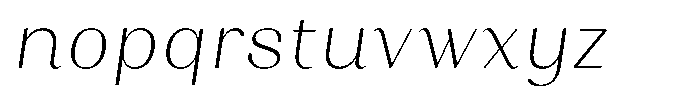 Juligraf Sans Extra Light Semi Condensed Italic Font LOWERCASE
