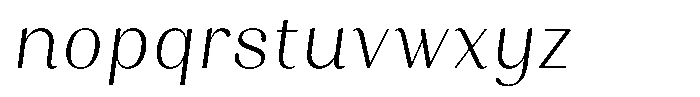 Juligraf Sans Light Condensed Italic Font LOWERCASE