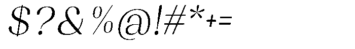 Juligraf Sans Light Italic Font OTHER CHARS