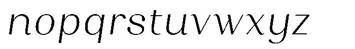 Juligraf Sans Light Semi Condensed Italic Font LOWERCASE