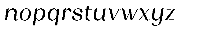 Juligraf Sans Medium Condensed Italic Font LOWERCASE