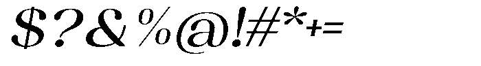 Juligraf Sans Medium Exp Italic Font OTHER CHARS